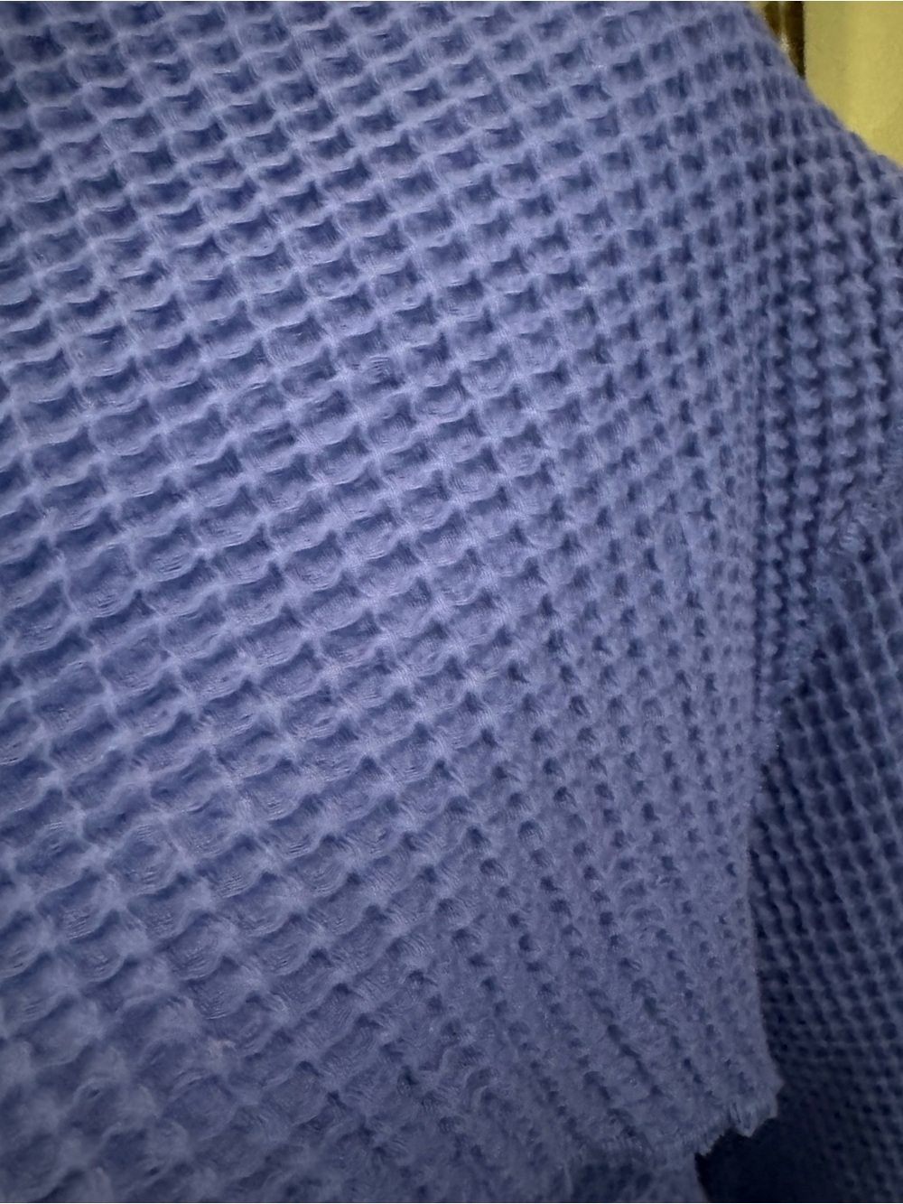 Blue Waffle-Knit Button Front Jacket - Picture 2 of 4